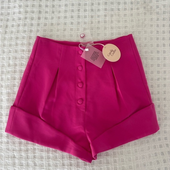Camila Coelho High Waist Fuchsia Shorts - Picture 4 of 6